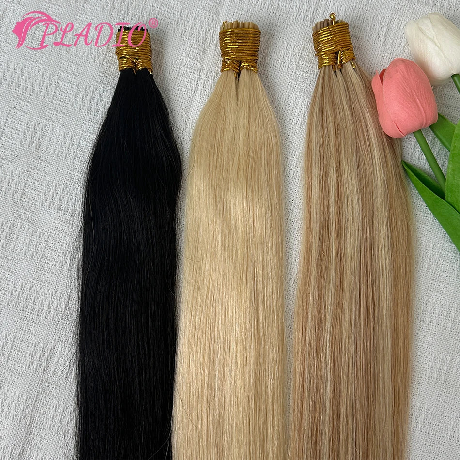 PLADIO I Tip Echthaar Extensions Keratinkapsel 12-26 Zoll
