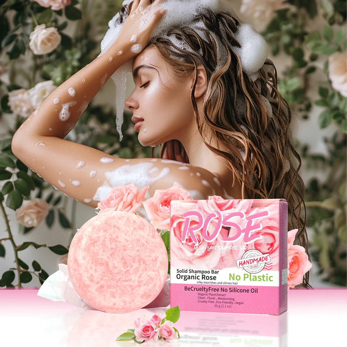 Pink Rose Essential Oil Shampoo Soap