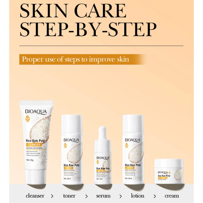 BIOAQUA Rice Brightening Hydrating Skincare Set