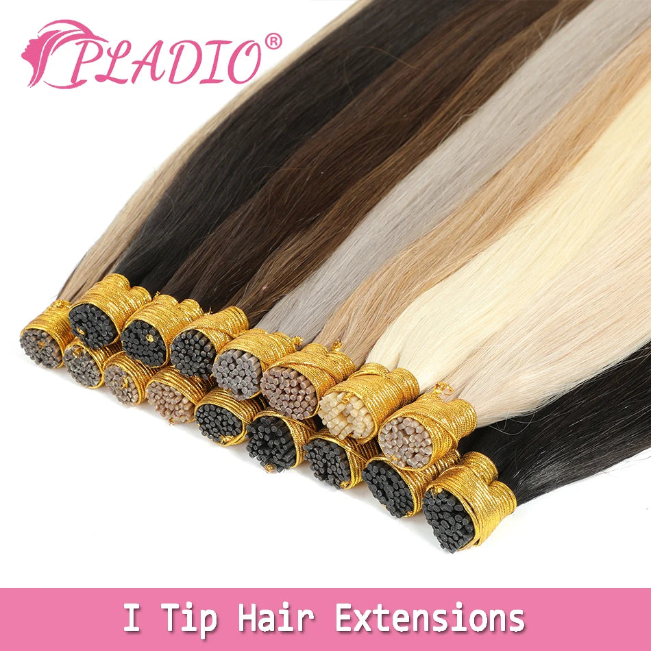 PLADIO I Tip Echthaar Extensions Keratinkapsel 12-26 Zoll